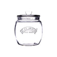 Vorratsglas von KILNER mit weitem Hals und Glasdeckel, ideal für die Aufbewahrung von Lebensmitteln und Küchenutensilien.