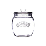 Vorratsglas von KILNER mit weitem Hals und Glasdeckel, ideal für die Aufbewahrung von Lebensmitteln und Küchenutensilien.