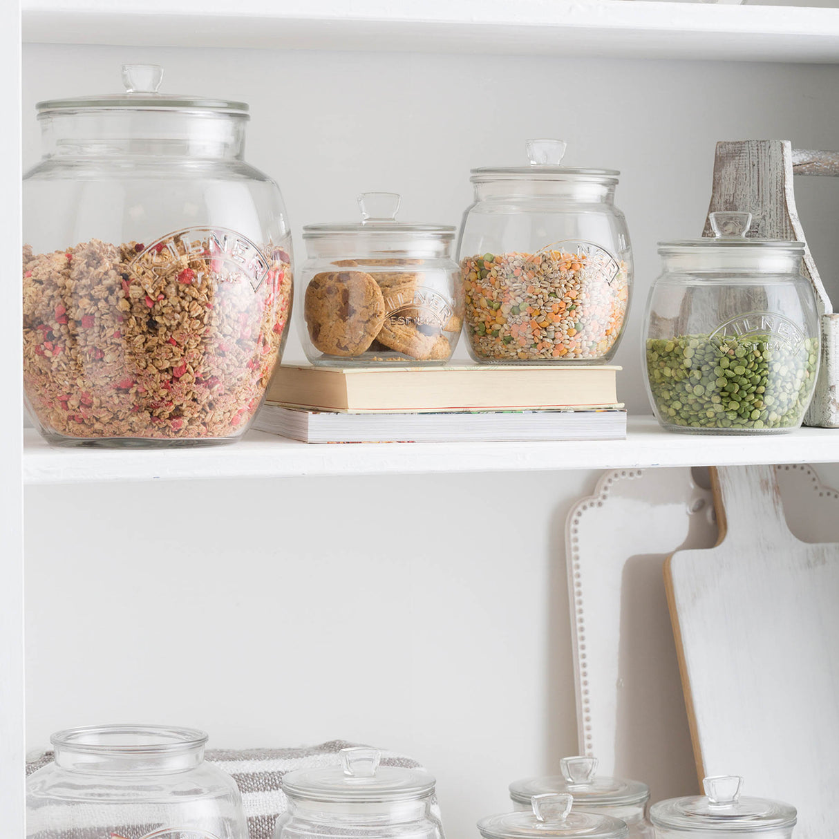 KILNER Vorratsglas, universell, transparentes Glas mit Schraubverschluss, ideal für Lebensmittelaufbewahrung, Nahaufnahme