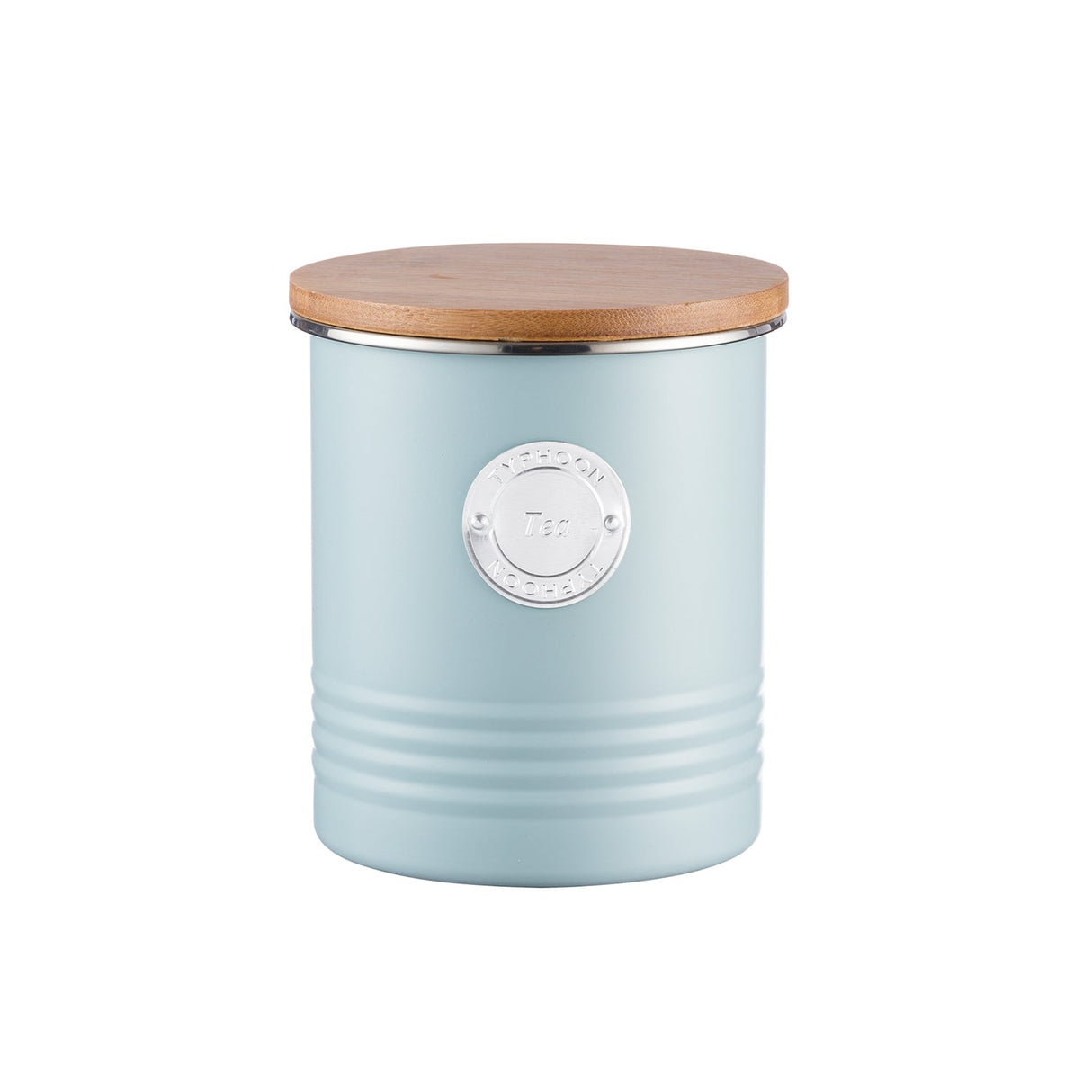 Pastellblauer Teevorratsbehälter von Typhoon, 1 Liter, aus Kunststoff, für Tee oder andere Lebensmittel, mit transparentem Deckel