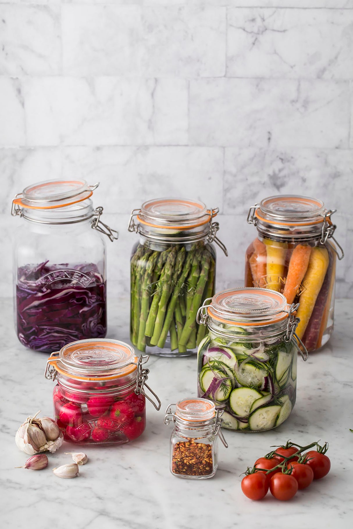 KILNER Gewürzgläser, klare Spice-Gläser, 6 Stück à 70 ml, für Gewürze und Kräuter, durchsichtig und praktisch.