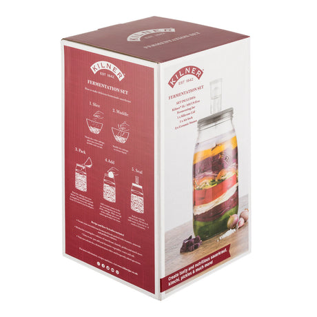 Großes KILNER Fermentierglas mit 3L Fassungsvermögen, transparentes Glas mit Schraubdeckel für die Fermentation.