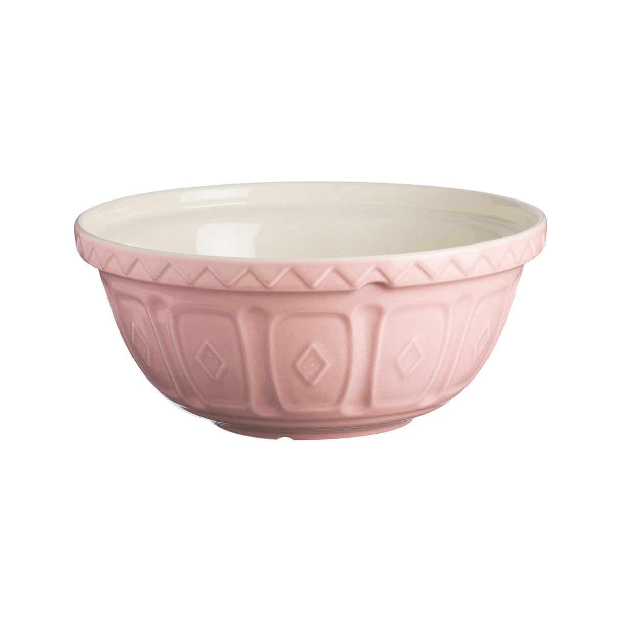 Rührschüssel aus pinkem Steingut von Mason Cash, in drei Größen, rechteckiges Design, ideal für Backen und Kochen.