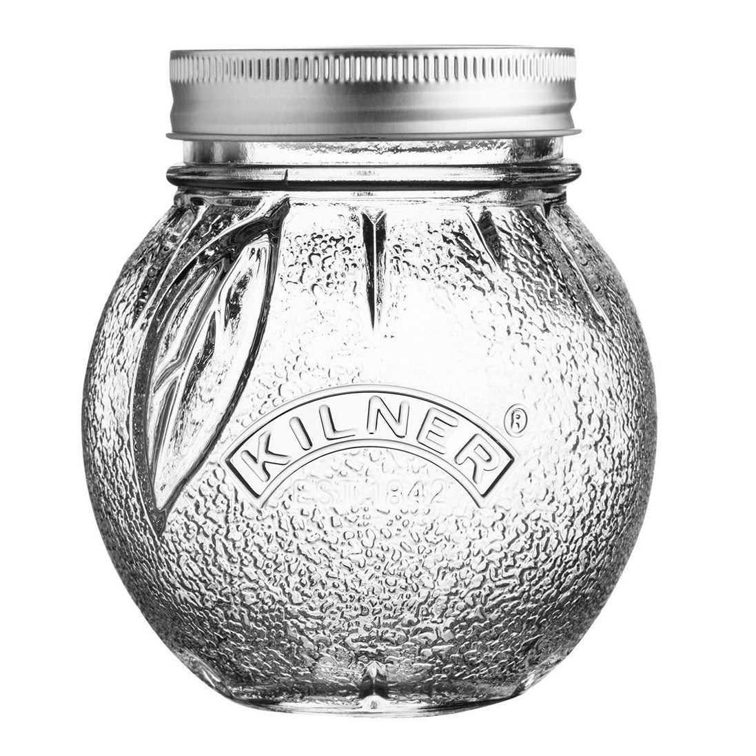 Marmeladenglas von KILNER in Orange, 400 ml Fassungsvermögen, transparentes Glas mit Schraubverschluss, ideal für Marmeladen und Konserven.
