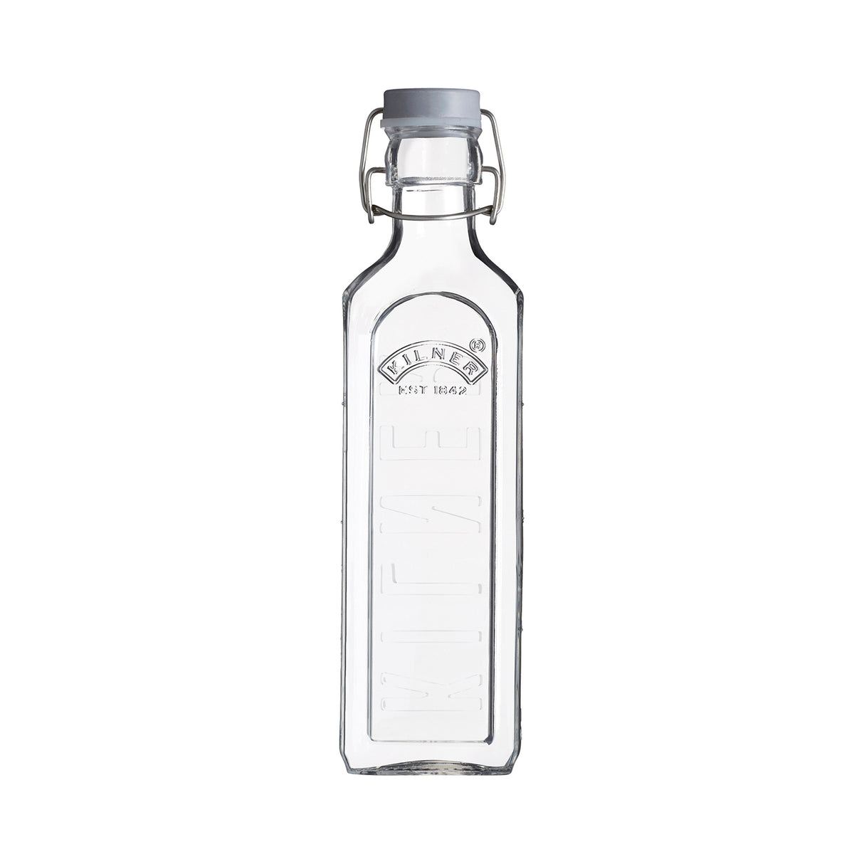 KILNER Einkochflasche CLIP SQUARE, klare Glasflasche mit 600 ml Fassungsvermögen, für Konservierung und Einmachen.