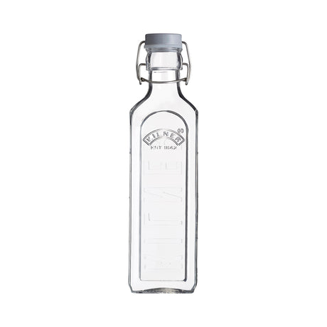 KILNER Einkochflasche CLIP SQUARE, klare Glasflasche mit 600 ml Fassungsvermögen, für Konservierung und Einmachen.