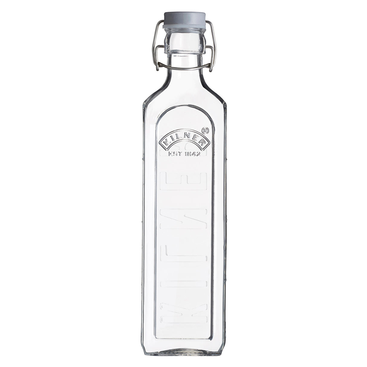 Klare KILNER Einkochflasche CLIP SQUARE, 1 l, mit Metallverschluss, für Einmachen und Aufbewahrung von Lebensmitteln