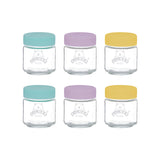 KILNER Babygläser in klar und bunt, langlebige Gläser für Babys mit bunten Deckeln und kindgerechtem Design