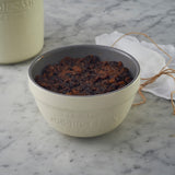 Weiße MASON CASH Puddingschüssel aus Keramik, 0,9 Liter Fassungsvermögen, ideal für Desserts und Puddings.