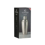 Silberner Edelstahl Cocktail-Shaker von VINERS für perfekte Cocktails, glatte Oberfläche und elegantes Design.