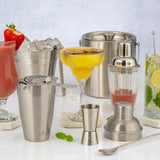 Silberner Edelstahl-Cocktail-Shaker von VINERS, elegantes Barzubehör für die Zubereitung von Cocktails.