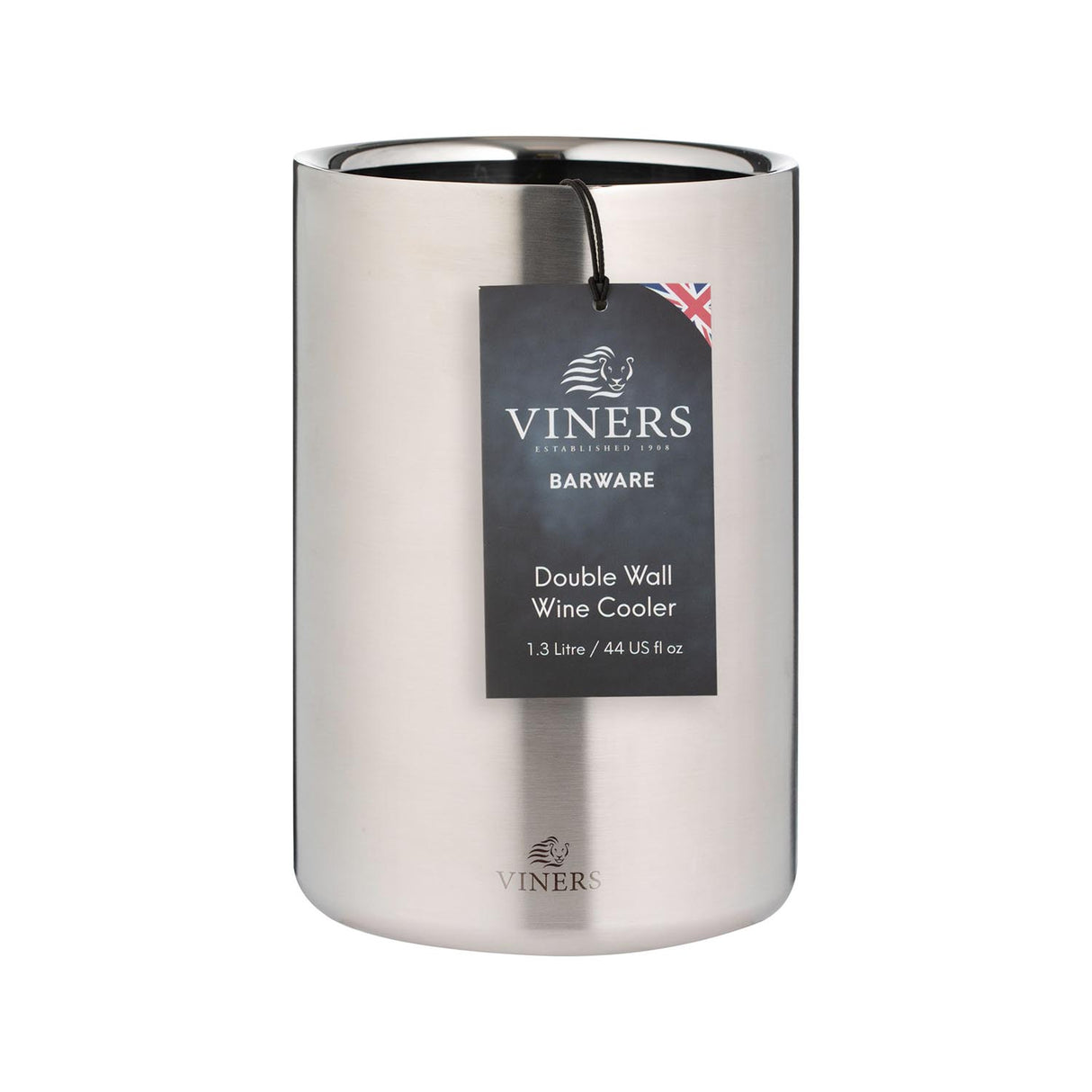 Viners Weinkühler aus Edelstahl in Silber, elegantes Design für gekühlten Wein.