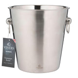 VINERS Champagnerkübel aus Edelstahl in Silber, eleganter Kübel zur Aufbewahrung und Präsentation von Champagnerflaschen
