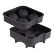 Schwarze VINERS Eiskugelform aus Silikon, perfekt für die Herstellung runder Eiswürfel, auf einem weißen Hintergrund.