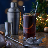 Silberner Edelstahl-Cocktail-Löffel von VINERS mit eleganter langer Griffgestaltung.