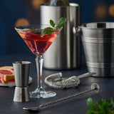Silberner Edelstahl-Cocktail-Löffel von VINERS mit längem Griff für Getränke und Mixgetränke.