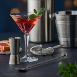 Silbernes Edelstahl-Cocktail-Sieb von VINERS, feines Sieb für das Abseihen von Cocktails und Getränken.