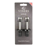 Silberner VINERS Flaschenverschluss aus Kunststoff, der auf Flaschendeckel passt und für sicheren Verschluss sorgt.