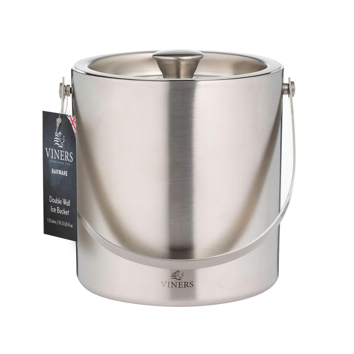 Eiskübel aus Edelstahl in Silber von VINERS, elegantes Barzubehör für Getränke und Partys.