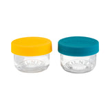Bunte, klare Babygläser von KILNER, ideal für Babys, mit bunten Deckeln und sicherem Glasdesign