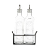 Klare KILNER Öl- und Essigflasche aus Glas mit Edelstahlverschluss, ideal zum Aufbewahren von Öl und Essig.