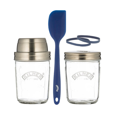 KILNER Sauerteig-Herstellungsset, klarer 500-ml-Behälter mit Deckel für die Sauerteigzubereitung.