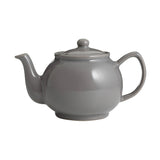 Anthrazitfarbene Teekanne von PRICE & KENSINGTON mit elegantem Design, aus Keramik gefertigt, auf einer weißen Oberfläche.