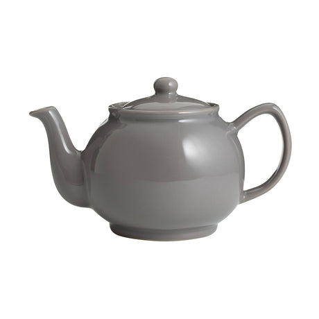 Anthrazitfarbene Teekanne von PRICE & KENSINGTON mit elegantem Design, aus Keramik gefertigt, auf einer weißen Oberfläche.