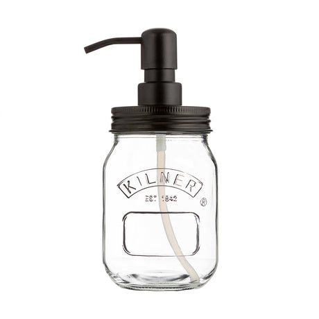 KILNER Seife- und Lotionspender aus Glas, 0,5 Liter mit Edelstahlverschluss, ideal für Badezimmer oder Küche