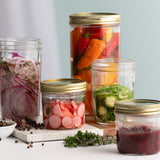 KILNER Einkochglas mit Weithals, klares Glas zum Einmachen und Lagern, seitliche Ansicht mit Deckel