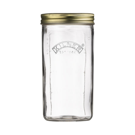 KILNER Einkochglas mit Weithals, klares Glas, ideal für Einmachgläser und Konservierung, auf weißem Hintergrund gezeigt