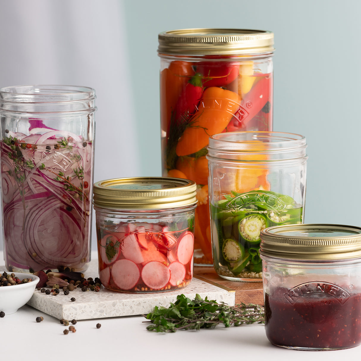 KILNER Einkochglas mit Weithals, klares Glas, ideal für Konservierung und Einmachen, sichtbarer Deckelrand und transparentes Glas