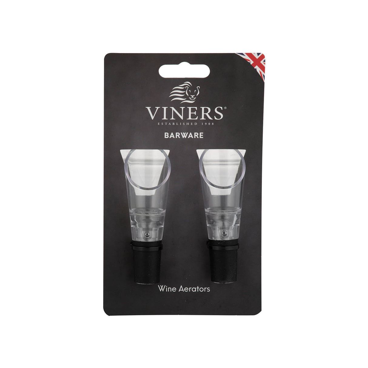 Viners Weinbelüfter in klarer Ausführung, zeigt den eleganten Weinbelüfter aus Edelstahl für optimales Dekantieren.