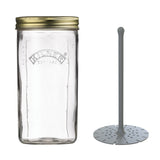 KILNER Einkochglas mit weitem Hals, klares Glas für Einmachen und Lagerung, seitliche Ansicht