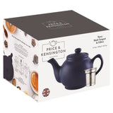 Blaue Teekanne mit Teesieb von PRICE & KENSINGTON, mit 6 Tassen, elegante Teekanne für frischen Tee.