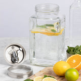 KILNER Getränkespender aus Glas, klar und silbern, mit 3-Liter-Fassungsvermögen, perfekt für Getränke im Kühlschrank