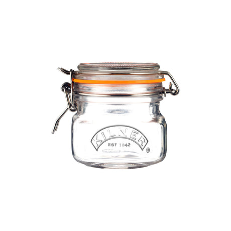 Quadratisches Kilner Einmachglas mit Bügelverschluss, 250 ml, transparentes Glas für Lebensmittel und Konservieren