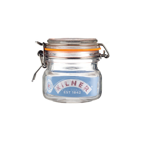 Quadratisches Kilner Einmachglas mit Bügelverschluss, 250 ml Fassungsvermögen, klare Glasoptik, ideal für Vorratsgläser.