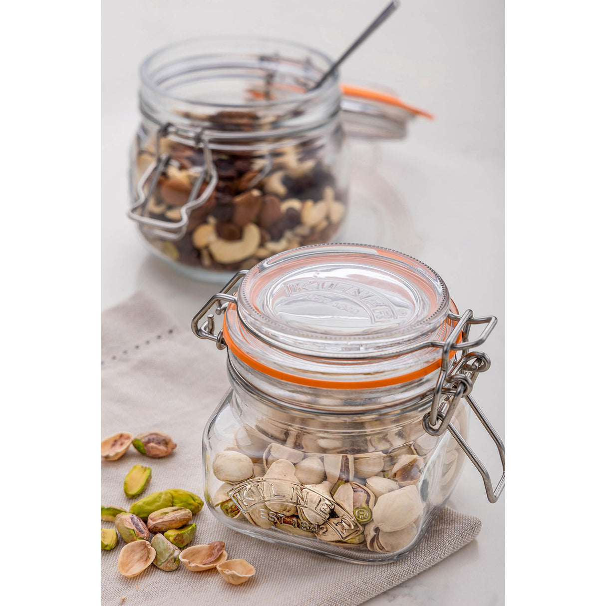 Quadratisches Kilner Einmachglas mit Bügelverschluss, 250 ml, klareres Glas für Aufbewahrung und Einmachen.