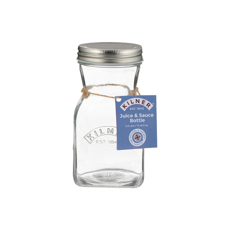 KILNER Glasflasche für Saft, klare transparente Flasche mit Schraubverschluss, ideal zum Aufbewahren von frischem Saft