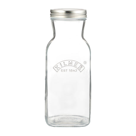 KILNER Glasflasche für Saft, klare transparente Flasche mit Schraubverschluss, ideal zum Abfüllen von Fruchtsäften