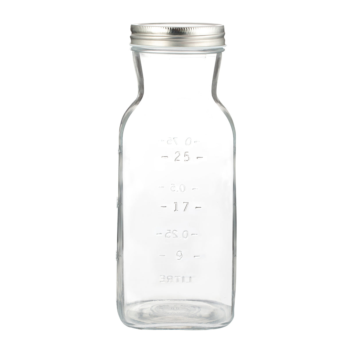 KILNER Glasflasche für Saft, klare Saftflasche aus Glas mit Schraubverschluss, ideal für Getränke und Lagerung