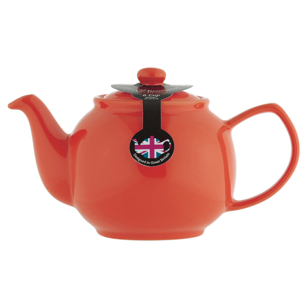 Preis & Kensington Teekanne aus Porzellan in Orange mit Deckel, elegante Kaffeekanne für Tee- und Kaffeegenuss
