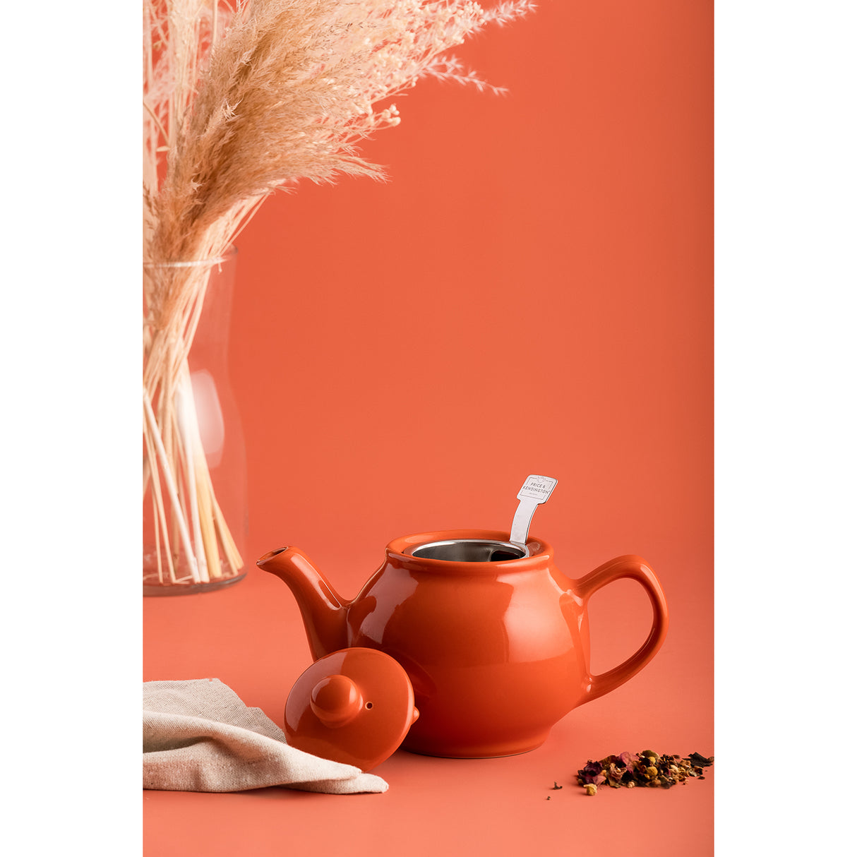 Teekanne von PRICE & KENSINGTON mit Orangenmotiv, Keramik, handgefertigt, elegante Teekanne für Tee-Genuss