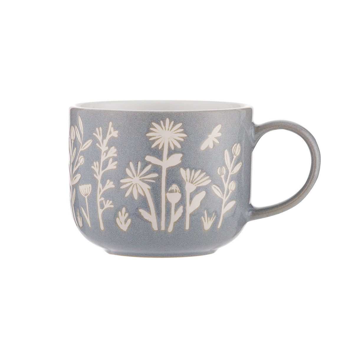 MASON CASH Tasse mit Tulpen- und Salbeimuster, 400 ml Fassungsvermögen, keramisch, detailreiche Blumenmotive