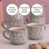 MASON CASH Tasse mit Tulpen- und Salbeimuster, 400 ml, Keramiktasse mit floralem Design, perfekt für Kaffee oder Tee.