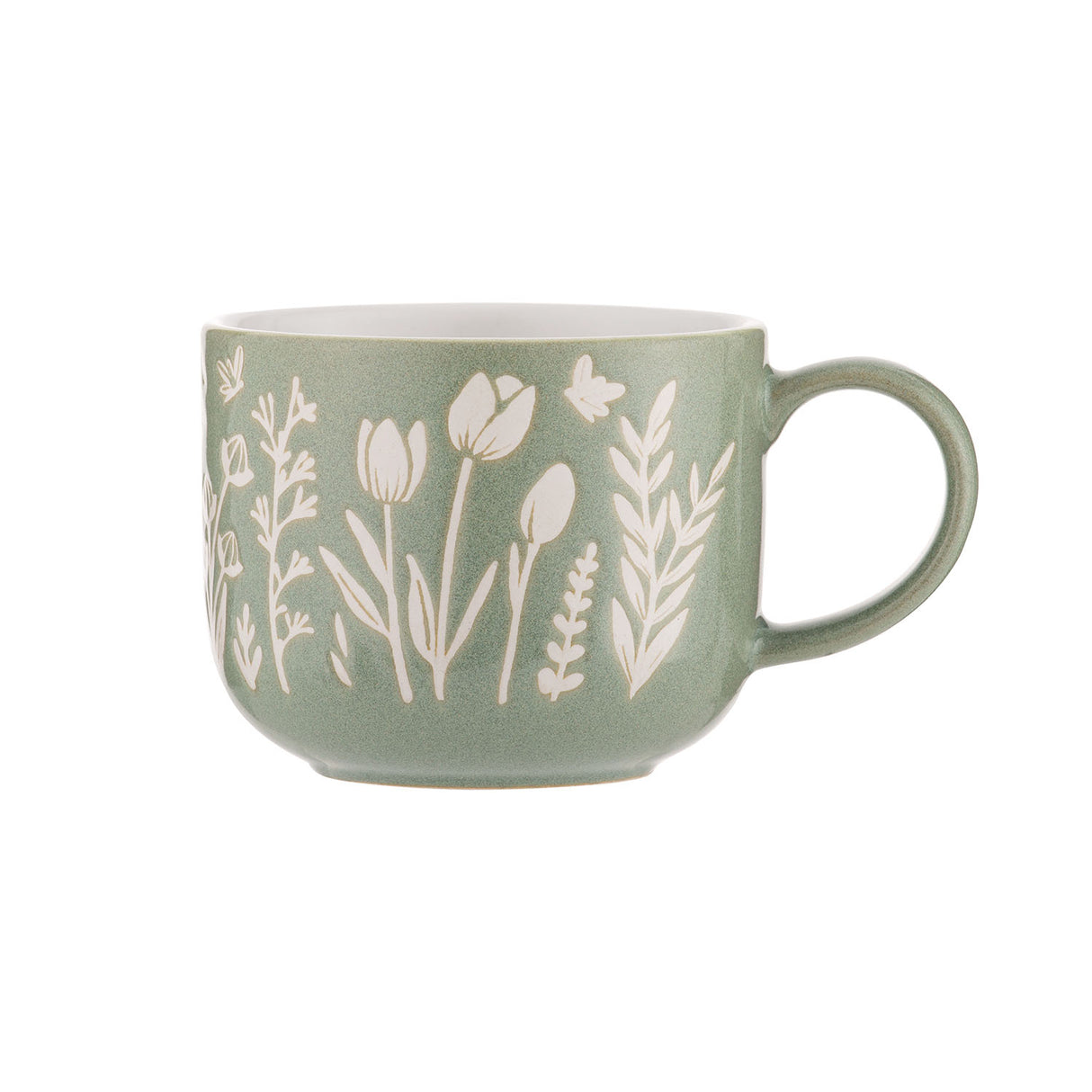 MASON CASH Tasse mit Tulpen- und Salbeimuster, 400 ml, Porzellan, klare Darstellung der dekorativen Gestaltung