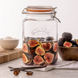 KILNER Einkochglas Clip Square, klares Glas mit Schraubverschluss für Einmachgut, quadratisches Design, langlebig und vielseitig