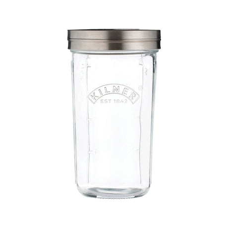 Quadratisches KILNER Vorratsglas mit Siebglas, 0,5 Liter, transparentes Glas für Aufbewahrung und Lagerung