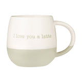 Preis & Kensington Latte-Tasse in Mint, 350 ml, keramische Tasse mit modernem Design und Logo, ideal für Kaffee oder Tee.